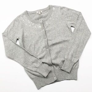 Cherokee gray jewel embellished cardigan